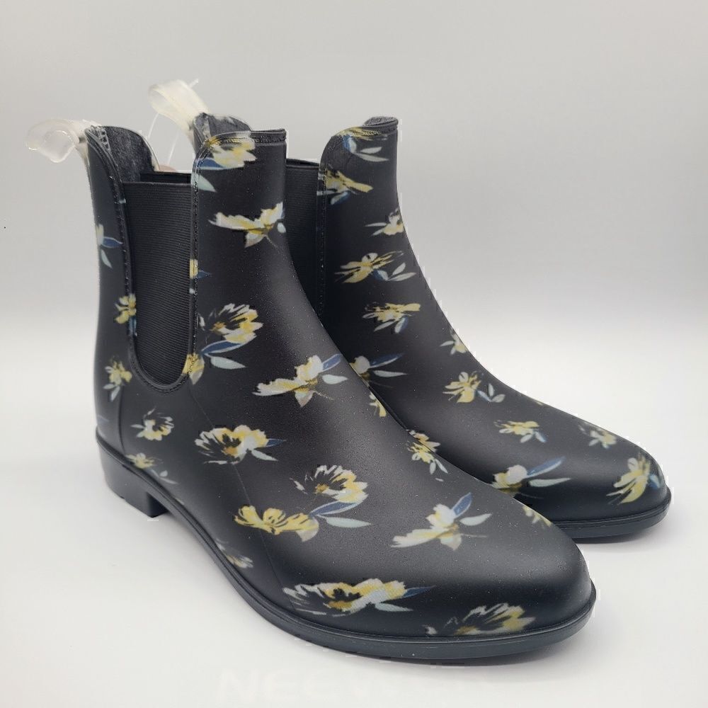 Floral Chelsea Rain Boots Women's Size 7